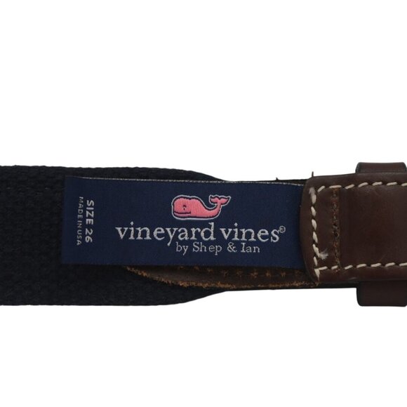 Vineyard Vines Shamrock Silk Canvas Club Belt Boys 26 Solid Brass Buckle - Picture 4 of 7